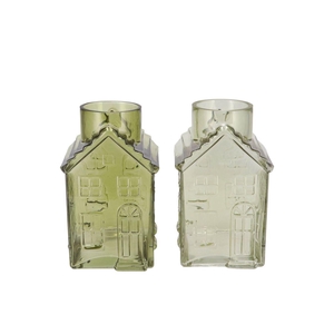 Mille Green Vase House 13x13x22cm