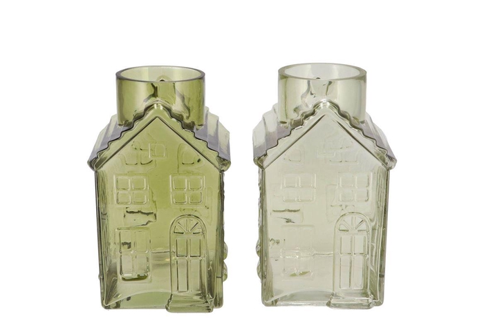 <h4>Mille Green Vase House 13x13x22cm</h4>