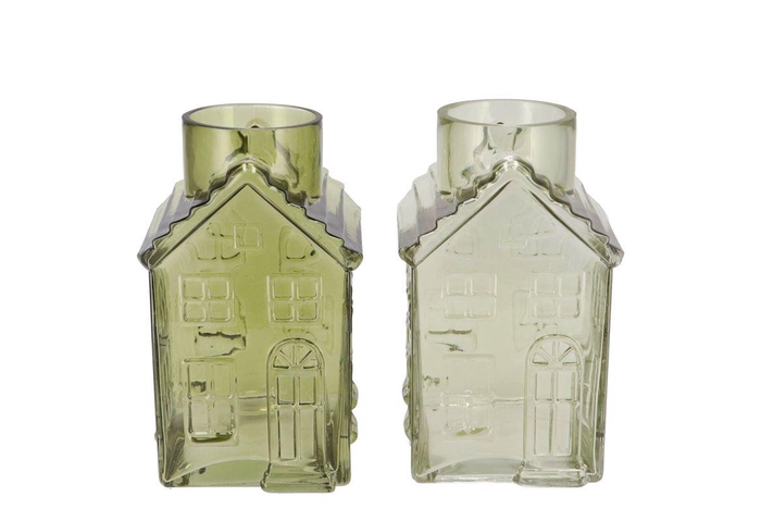 <h4>Mille Green Vase House 13x13x22cm</h4>