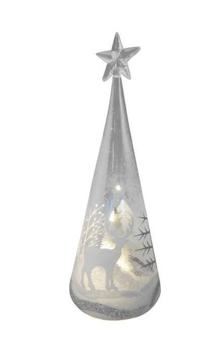 <h4>DF12-GF-15315 - Glass tree top tree/snow 22,5cm led b/o</h4>