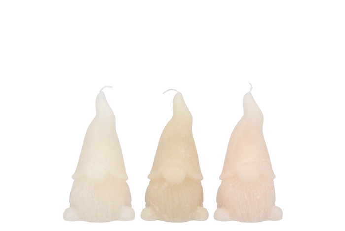 Candle Frosty Gnome Cozy Sand Mix 6x10cm