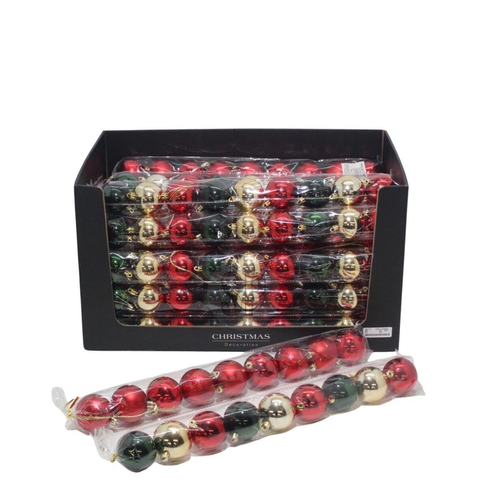 <h4>Kerstbal Bal kunststof  60mm x9 ass.</h4>