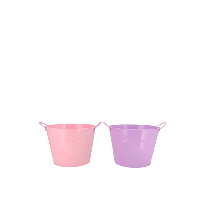 <h4>Zinc Basic Lila/pink Ears Bucket 13x12cm</h4>