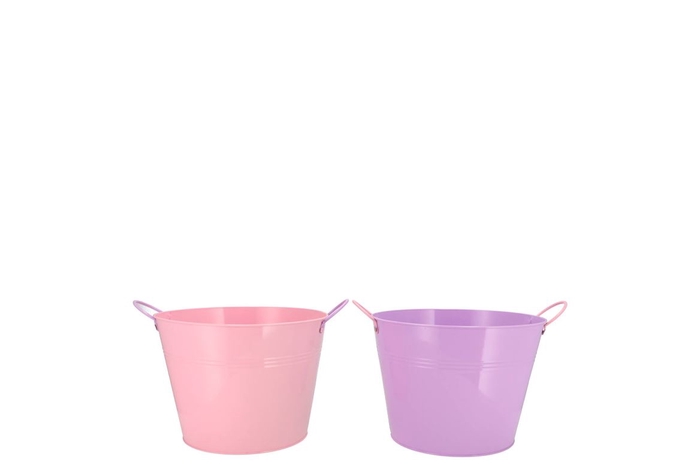 <h4>Zinc Basic Lila/pink Ears Bucket 13x12cm</h4>