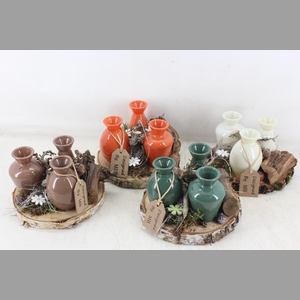 arr2 MB - Hout schijf 3fles colour mix