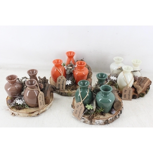 arr2 MB - Hout schijf 3fles colour mix