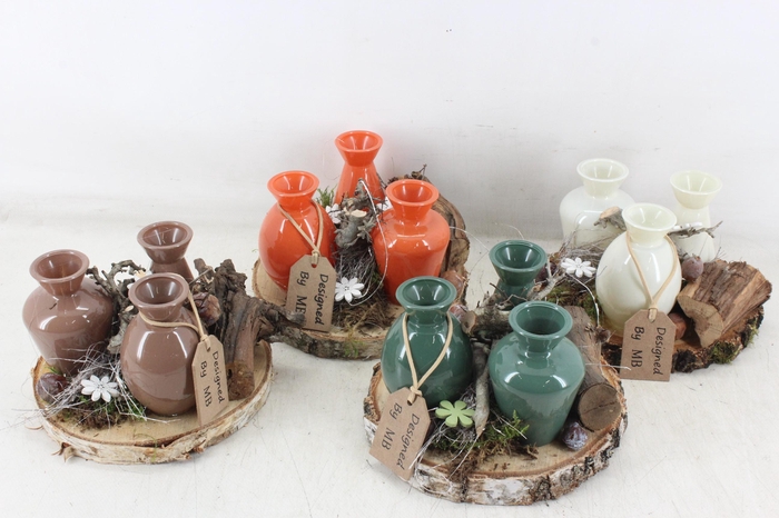 <h4>arr2 MB - Hout schijf 3fles colour mix</h4>