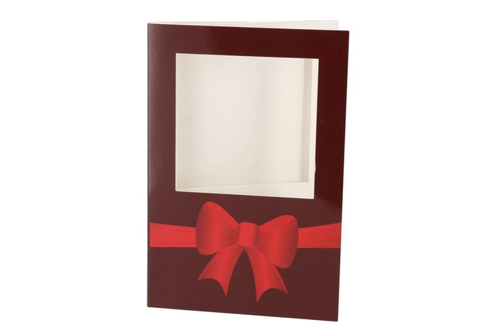 <h4>Gift Tile Card Big Bow Burgundy 21x14x1cm</h4>