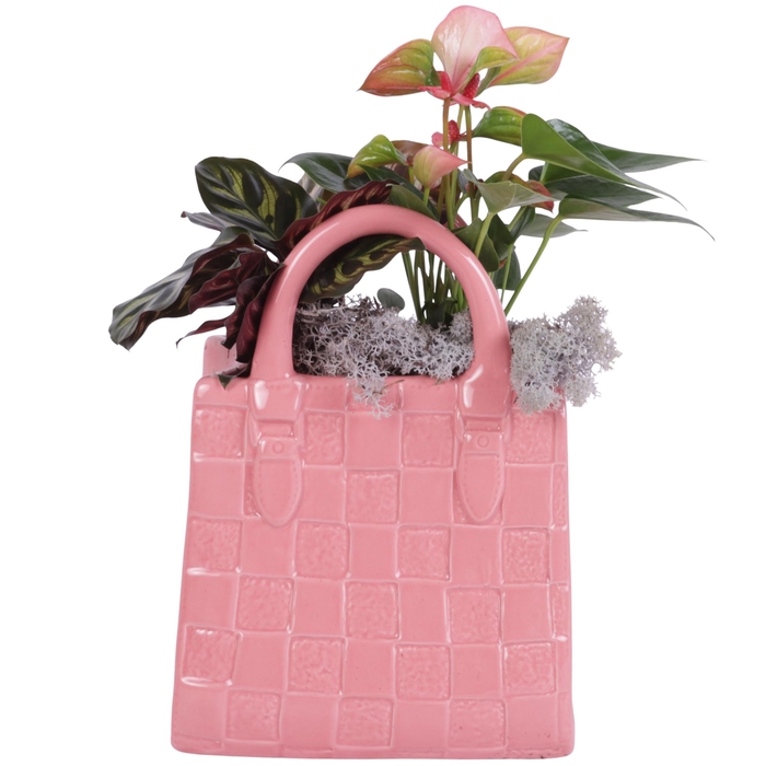 <h4>Yearround Arr. Indoor Ceramic Designer Handbag Pink Ø18cm 2PP</h4>
