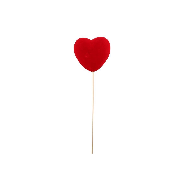 <h4>Pick Red Heart Flock On Stick P/1 15x7+60cm</h4>