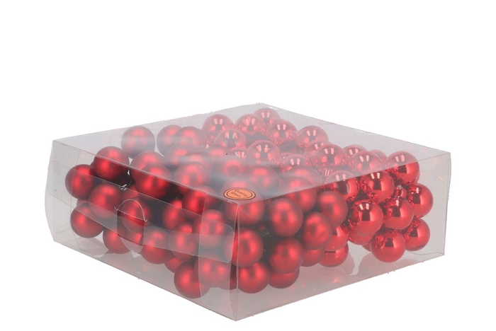 Glass Ball Glans Combi Rood 25mm P/144