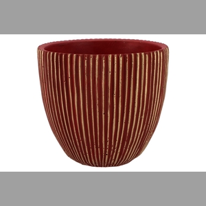 Stripes Red Gold Egg Pot 18x17cm Nm