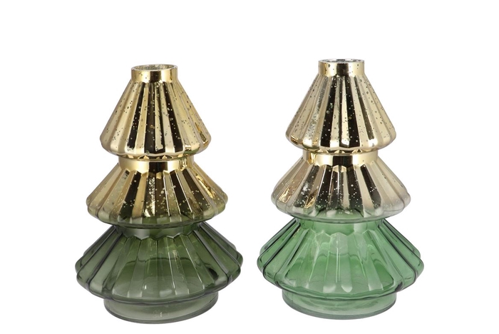<h4>Dolly Majestic Green T-light Tree Ass 17x25cm</h4>