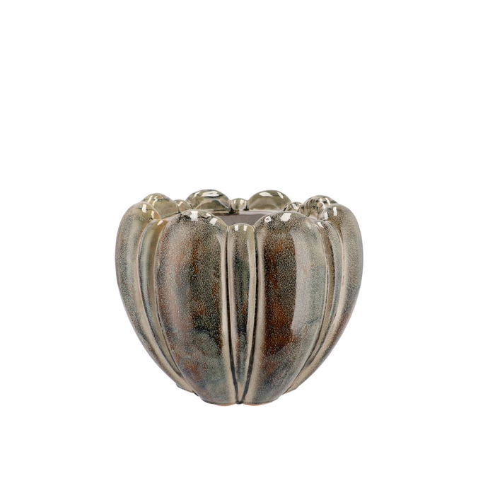 <h4>Inga Green Pot Round Active Glaze 18x18x14cm</h4>