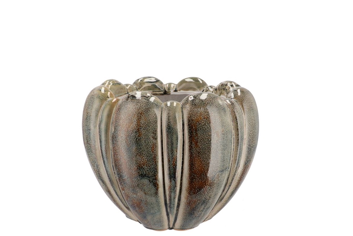 <h4>Inga Green Pot Round Active Glaze 18x18x14cm</h4>