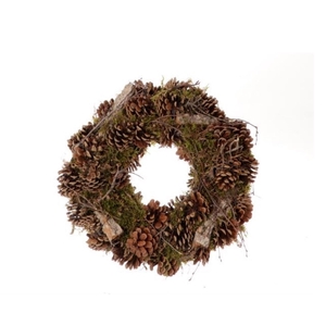 Krans d30cm Pinecone hout