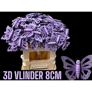 Bijsteker 3d Vlinder Purple 8cm