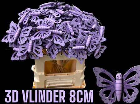 <h4>Bijsteker 3d Vlinder Purple 8cm</h4>