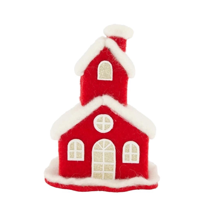 <h4>Christmas Deco santa church 14*9*17cm</h4>