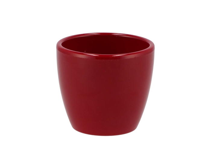 Ceramic Wine Red Shiny Pot 8cm Nm