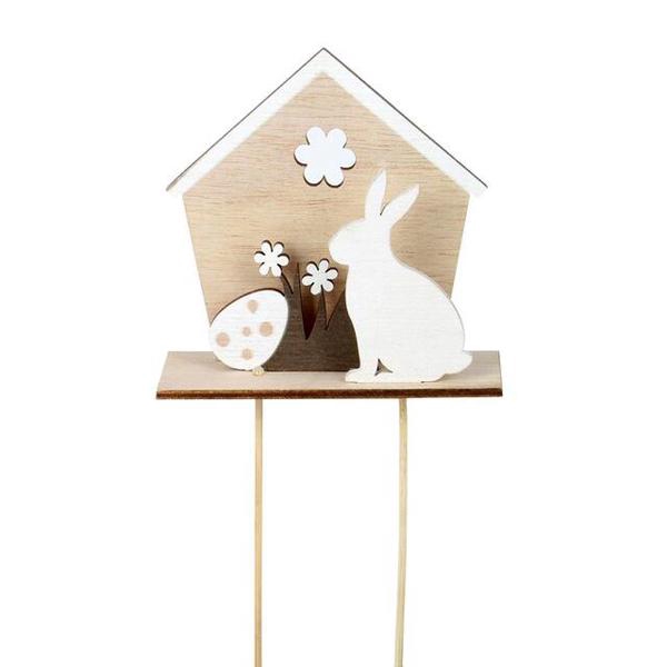 <h4>Bijsteker Bunny Spring hout 10x10x4cm+8cm stok</h4>