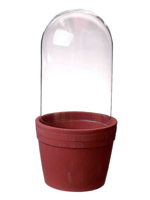 DF03-663530600 - Terrarium pot + cover d11.5xh23 terra