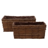 Wicker Planter Rectangle 42x18cm S/2