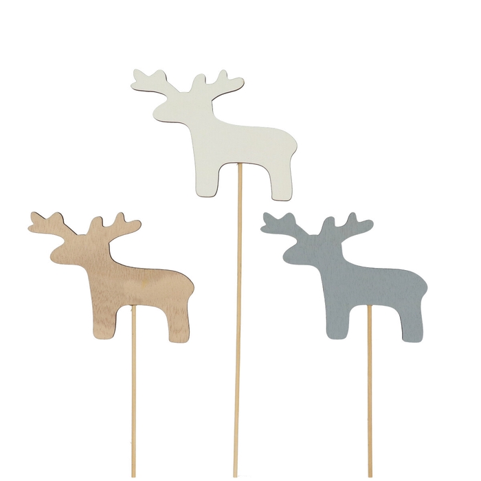Christmas sticks 20cm Wood reindeer d07cm