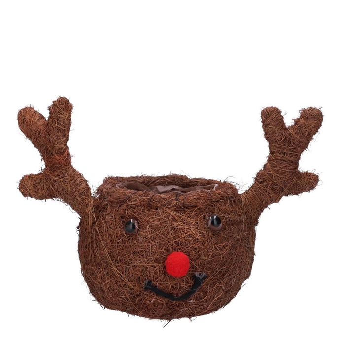 <h4>Kerst naturel Rendier pot 27*15*11cm</h4>