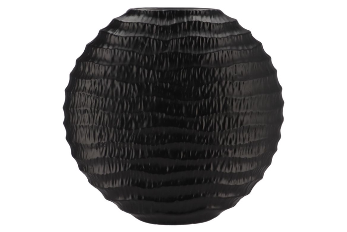 Inga Jada Black Oval Vase Wave 51x17x50cm Nm