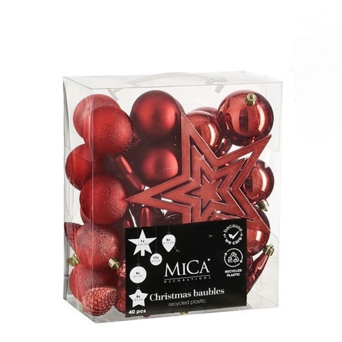 <h4>Christmas bauble Ball  80mm plastic ass. x40</h4>