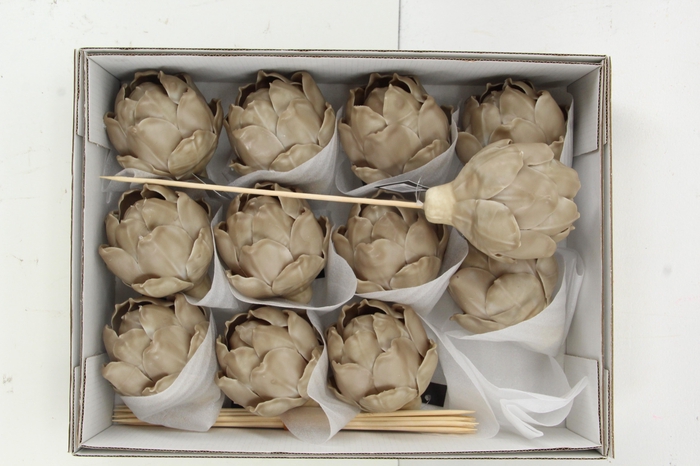 <h4>Wax Artichoke Ø8x10cm D.Olive</h4>