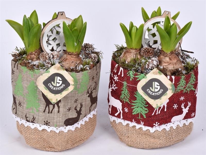 Jutezak met hert opdr. 12cm