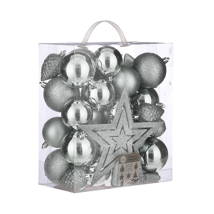 <h4>Christmas bauble Ball  80mm plastic ass. x40</h4>