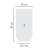 VASO ATENAS CILINDRICO 44  - A 84 X L 44 CM - 101 L CHUMBO