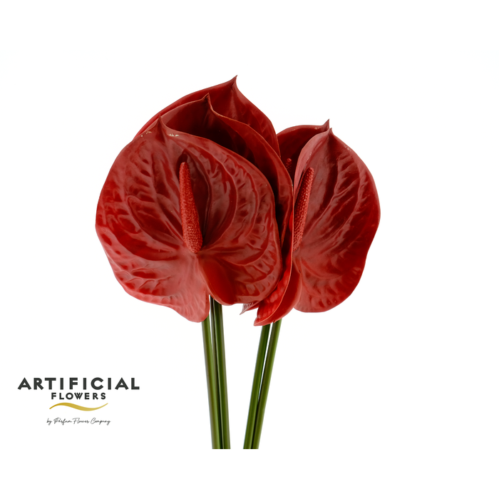 <h4>Artificial Soft Touch Anthurium Dark Red</h4>