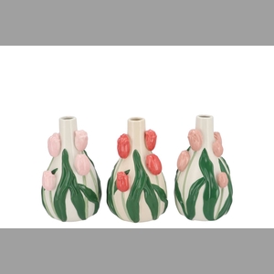 Isa Summer Pink Vase Neck Tulip Ass 14x13x22cm