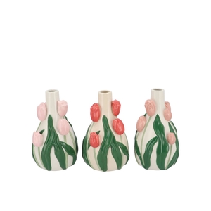 Isa Summer Pink Vase Neck Tulip Ass 14x13x22cm