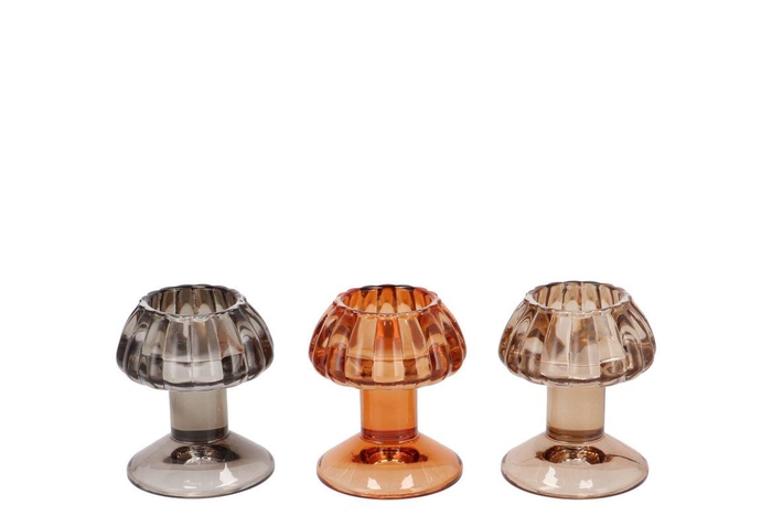 Nova Woods Brown T-light Mushroom Structure Ass 8x