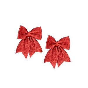 Deco Shine Bow Jolly Red 19x24cm P/2