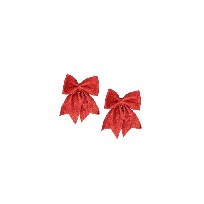 <h4>Deco Shine Bow Jolly Red 19x24cm P/2</h4>