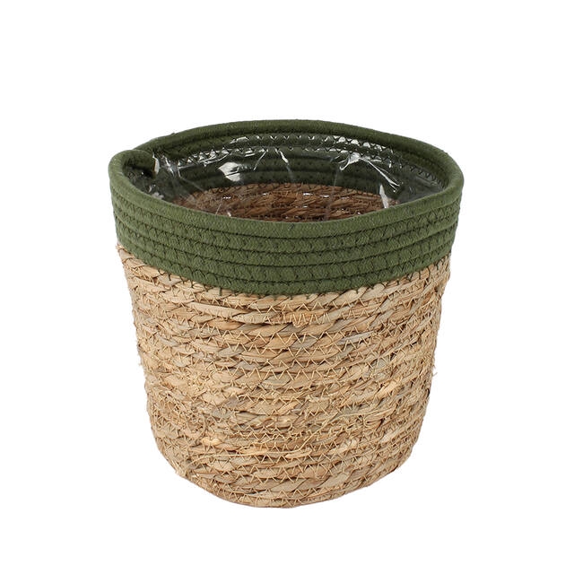 <h4>Basket Saga straw 21.5xH19cm green</h4>