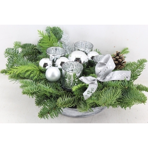 arr5 Kerst PL - Zink schaal 4licht zilver