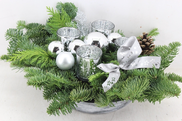 <h4>arr5 Kerst PL - Zink schaal 4licht zilver</h4>