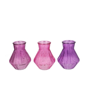 Roman Sky Purple Clear Mix Diamond Glass Vase Ass 15x21 Nm