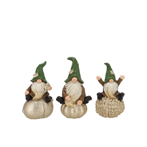 Lesly Gold X-mas Gnome Deco Ass 9x8x16cm