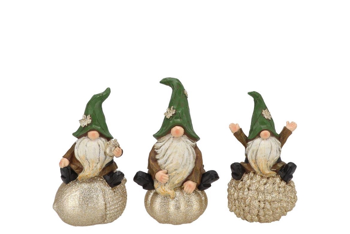 <h4>Lesly Gold X-mas Gnome Deco Ass 9x8x16cm</h4>