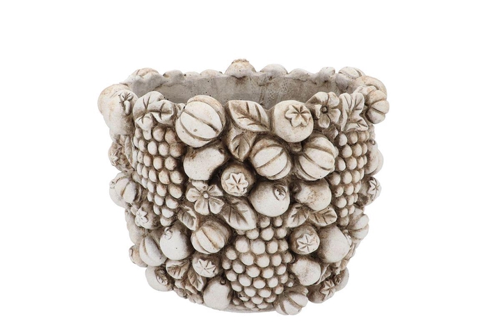 Concrete Fruit Pot Round 18x18x14cm Nm