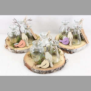 arr2 MB - Hout schijf 3fles naturel Birds