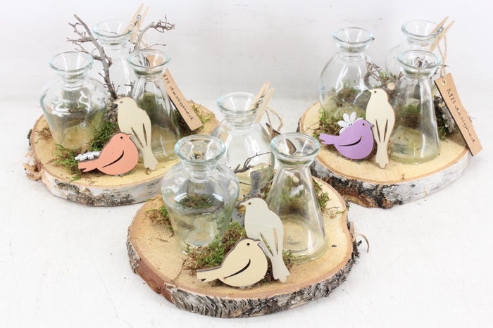 <h4>arr2 MB - Hout schijf 3fles naturel Birds</h4>